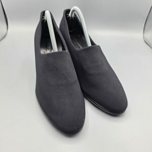 ECCO Shape 55 Plateau Pumps Womens 37 Black Stretch Fabric Comfort Slip On Heels